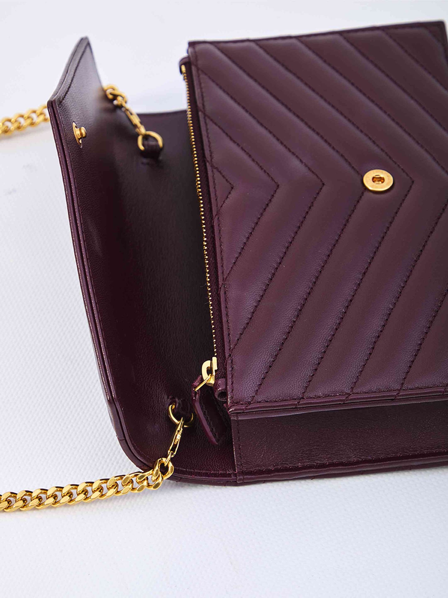 Saint Laurent Women Envelope Cassandre Wallet With Chain