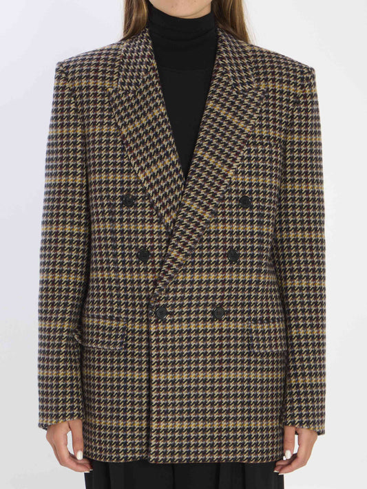Saint Laurent Women Checked Wool Jacket
