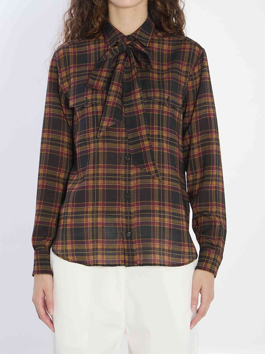 Saint Laurent Women Lavallière Cassandre Shirt