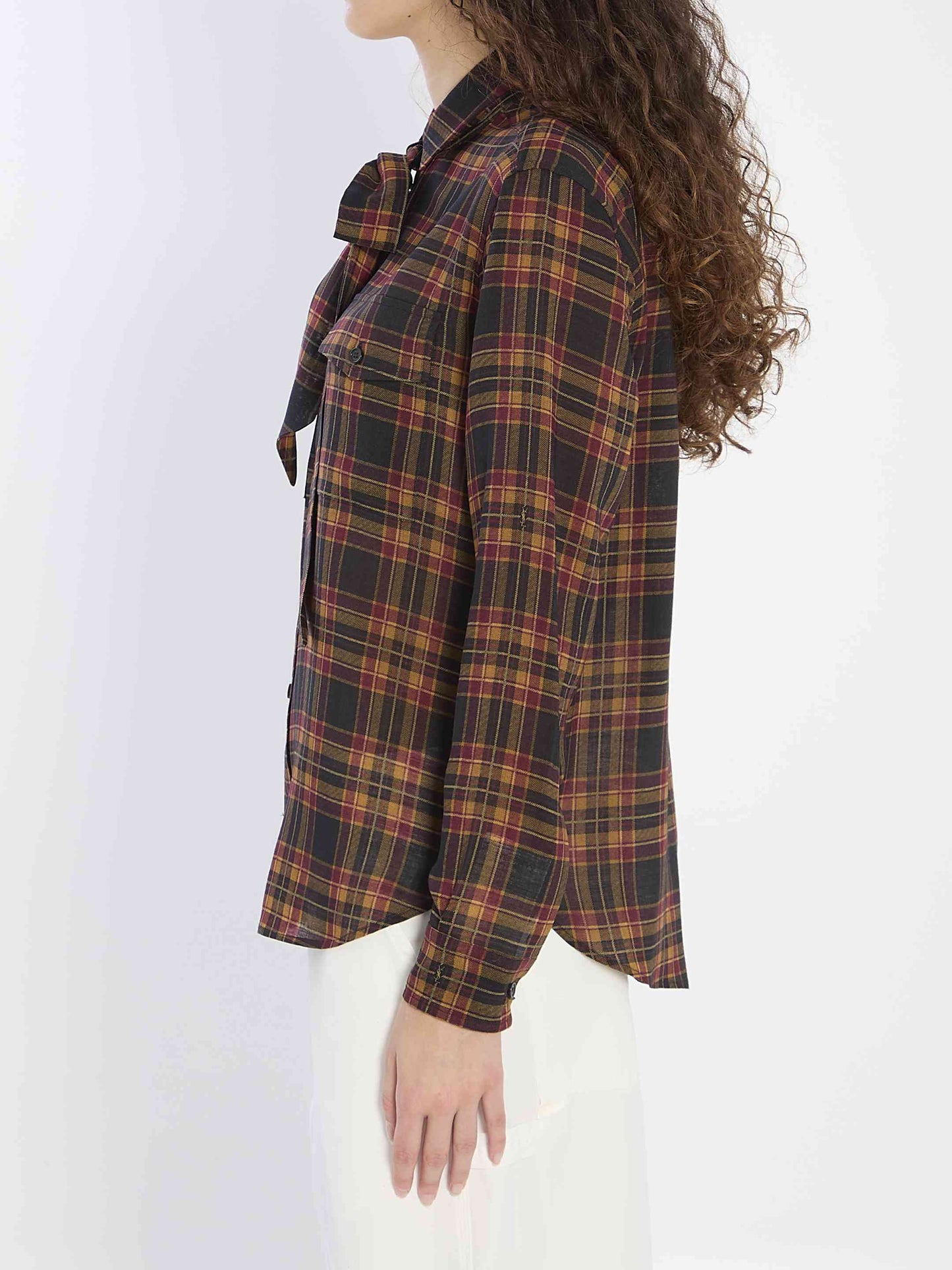 Saint Laurent Women Lavallière Cassandre Shirt