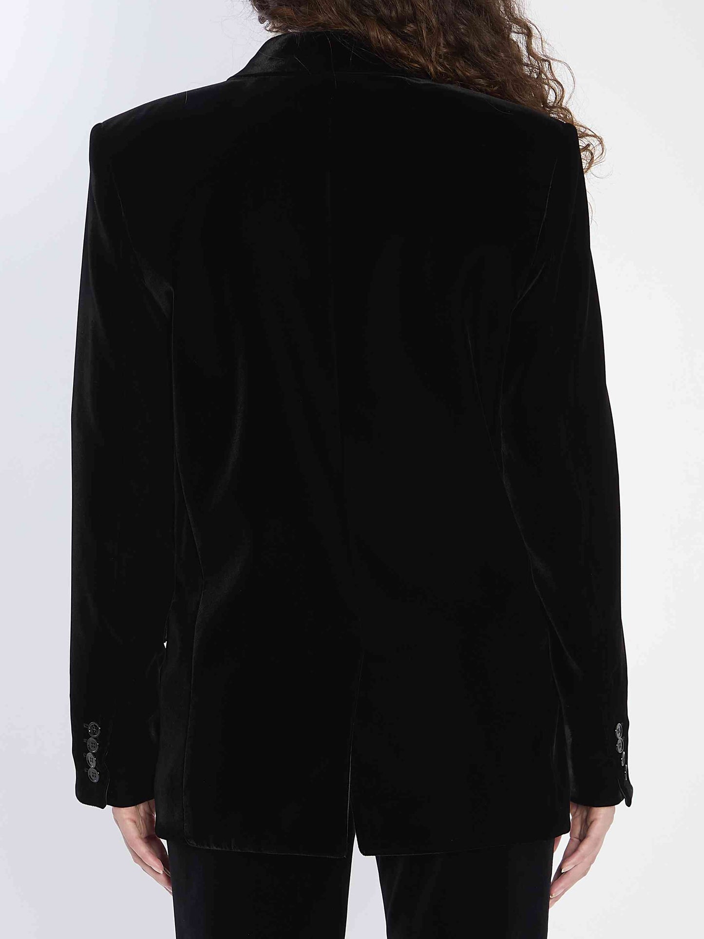 Saint Laurent Women Cassandre Jacket In Velvet