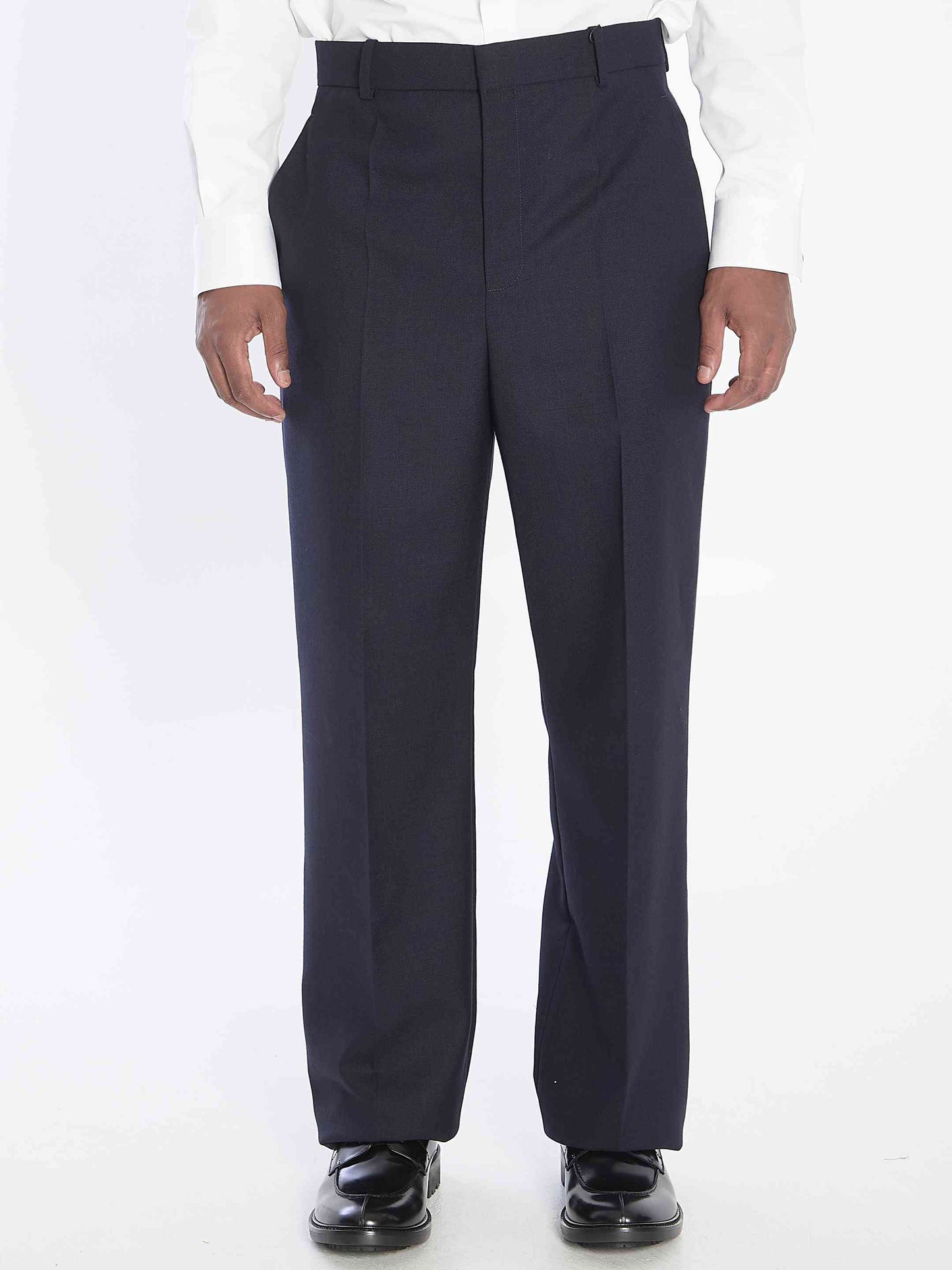 Saint Laurent Men Chiné Wool Trousers