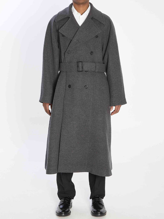 Saint Laurent Men Long Coat In Cashmere