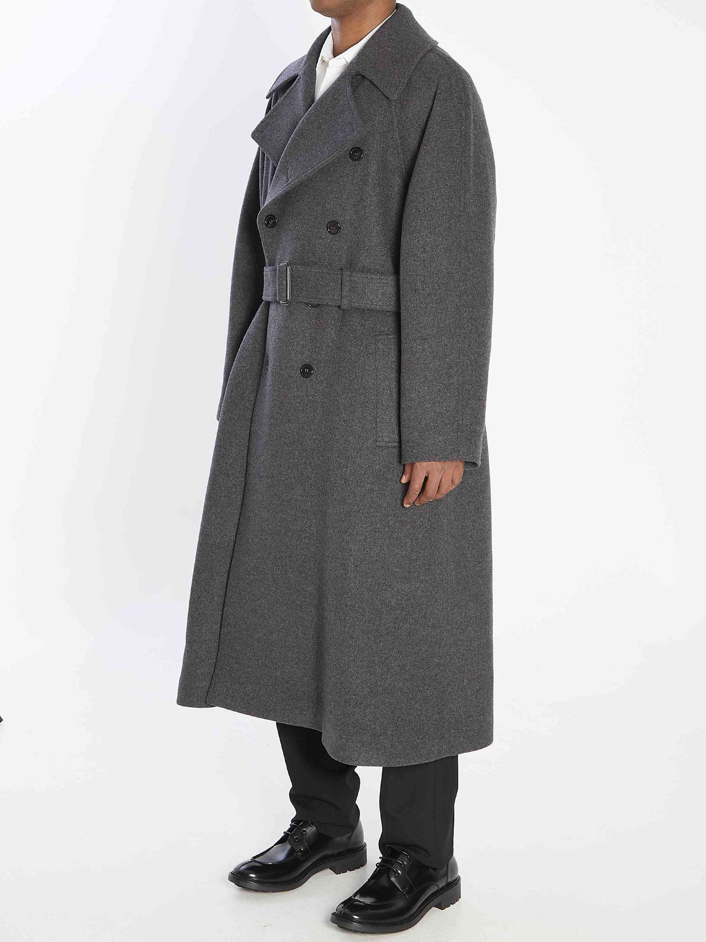 Saint Laurent Men Long Coat In Cashmere