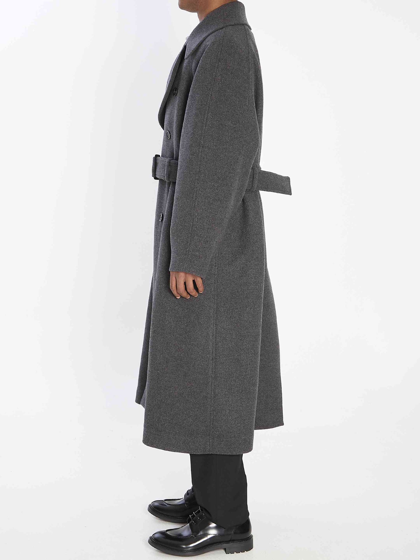 Saint Laurent Men Long Coat In Cashmere