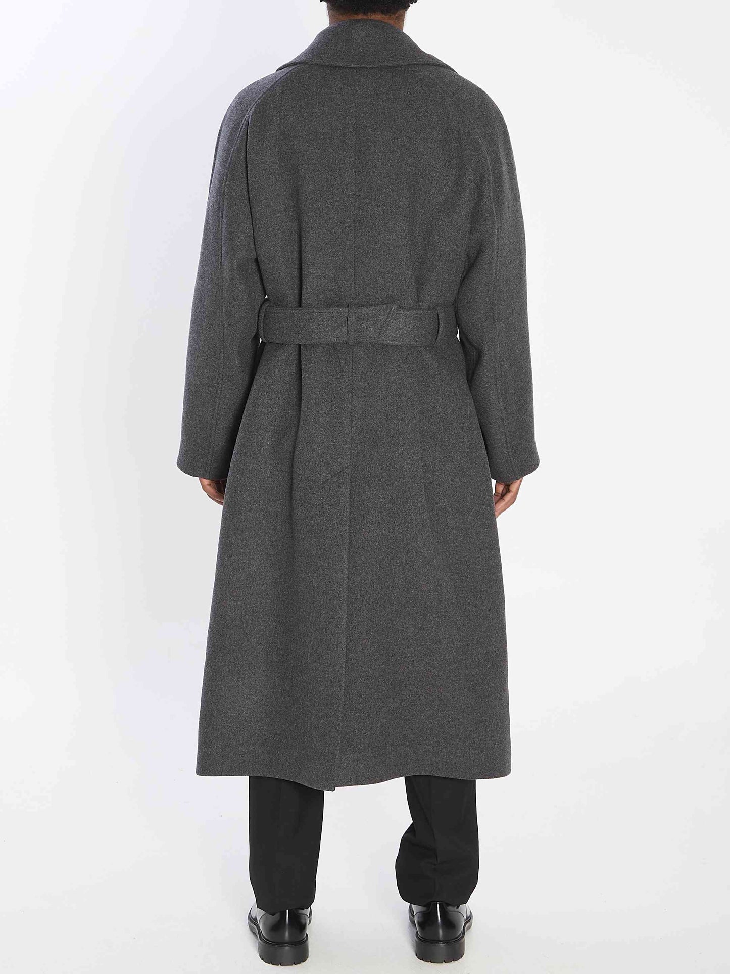 Saint Laurent Men Long Coat In Cashmere