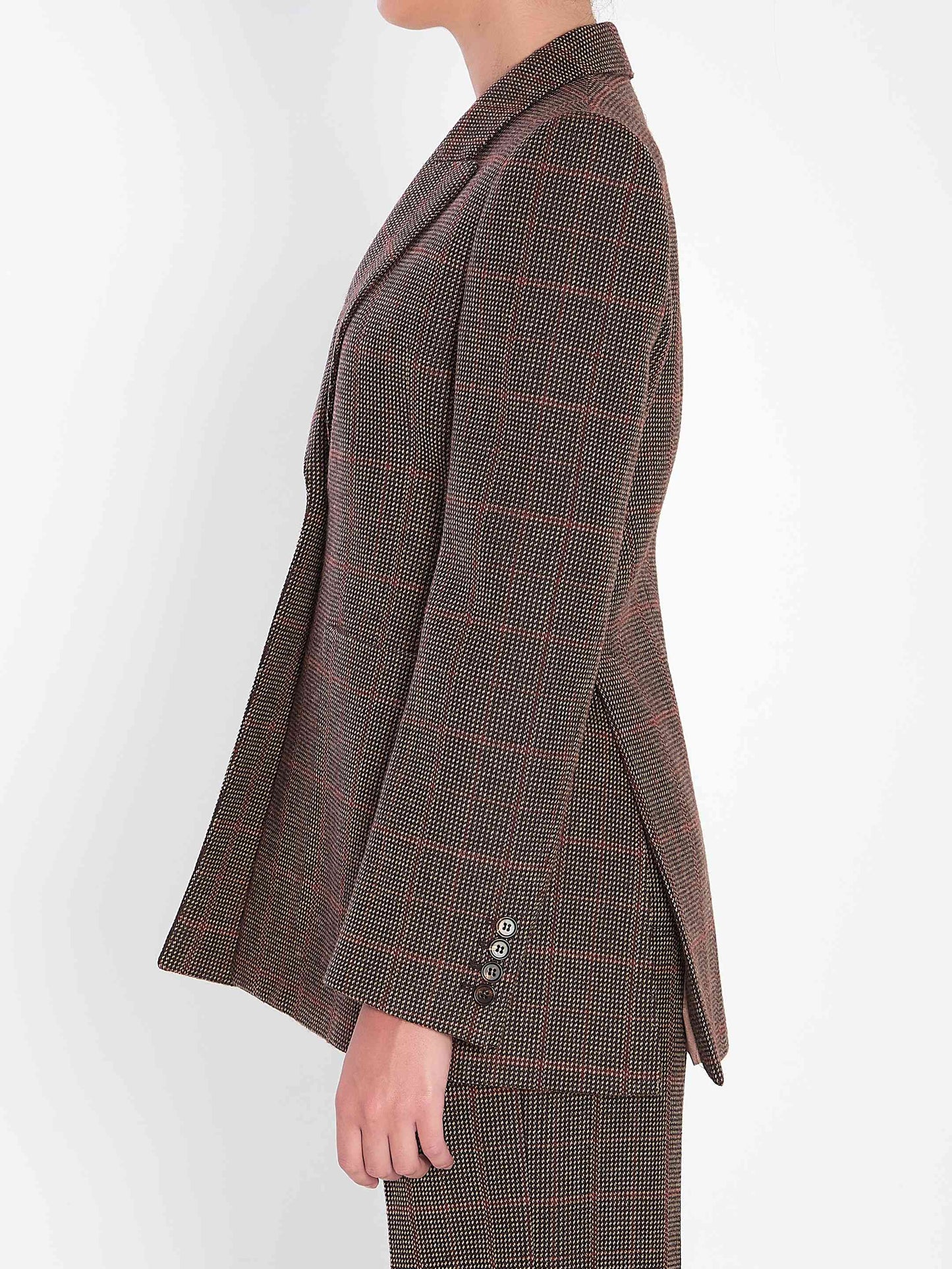 Chloe Women Checked Wool Tailored Jacket