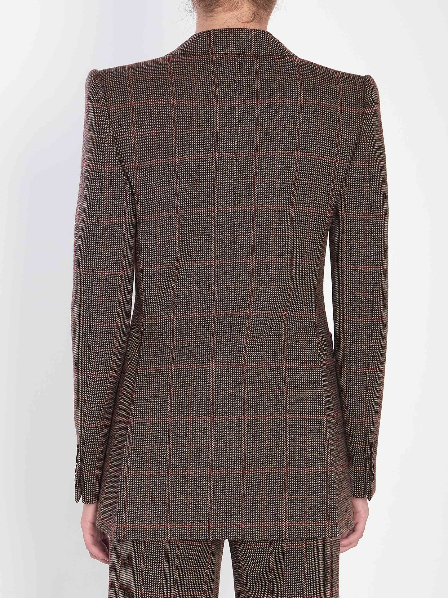 Chloe Women Checked Wool Tailored Jacket