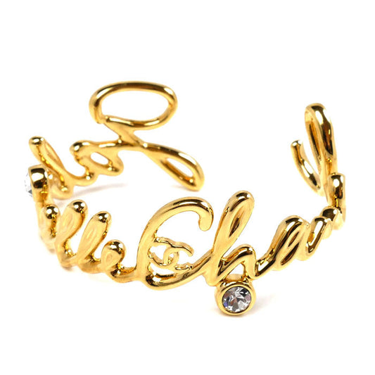 Chanel Metal Crystal Cuff Bracelet Bangle