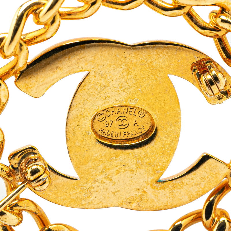 Chanel Vintage Coco Mark Turnlock Chain Brooch