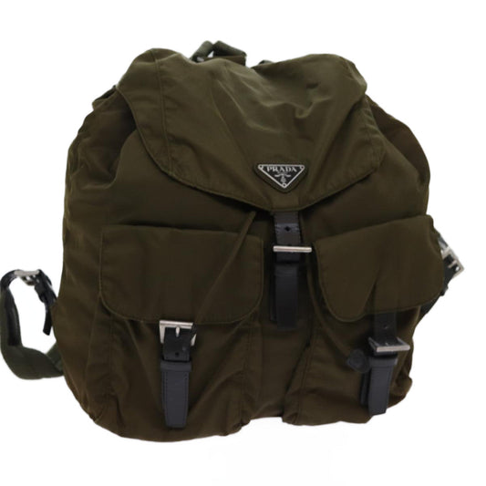 PRADA Backpack Nylon Khaki  mr019