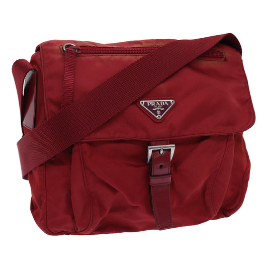 PRADA Shoulder Bag Nylon Red  mr020