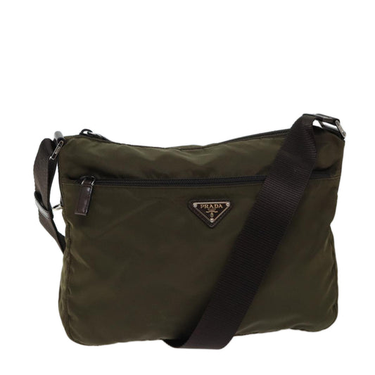 PRADA Shoulder Bag Nylon Khaki  mr102