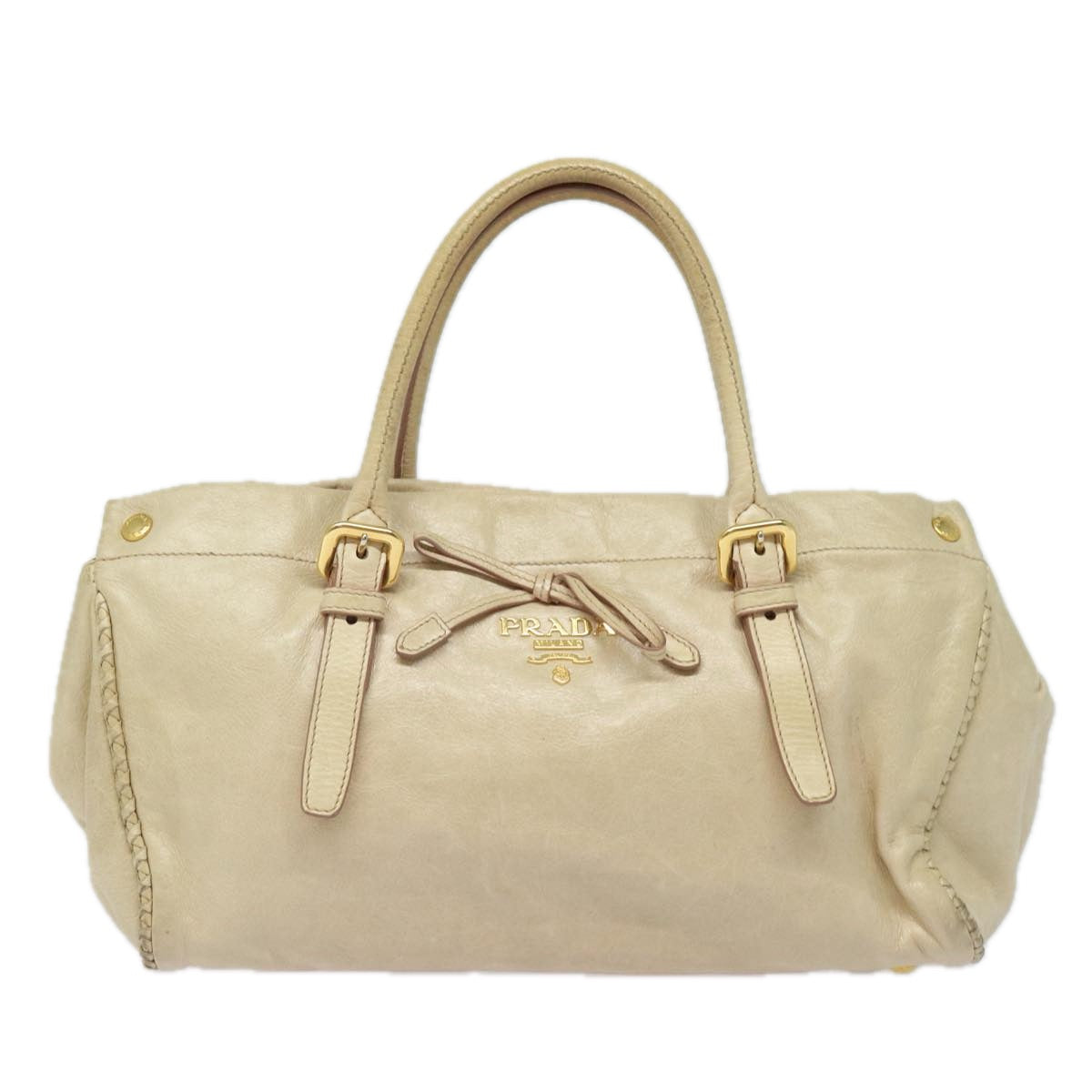 PRADA Shoulder Bag Leather 2way Beige  mr188
