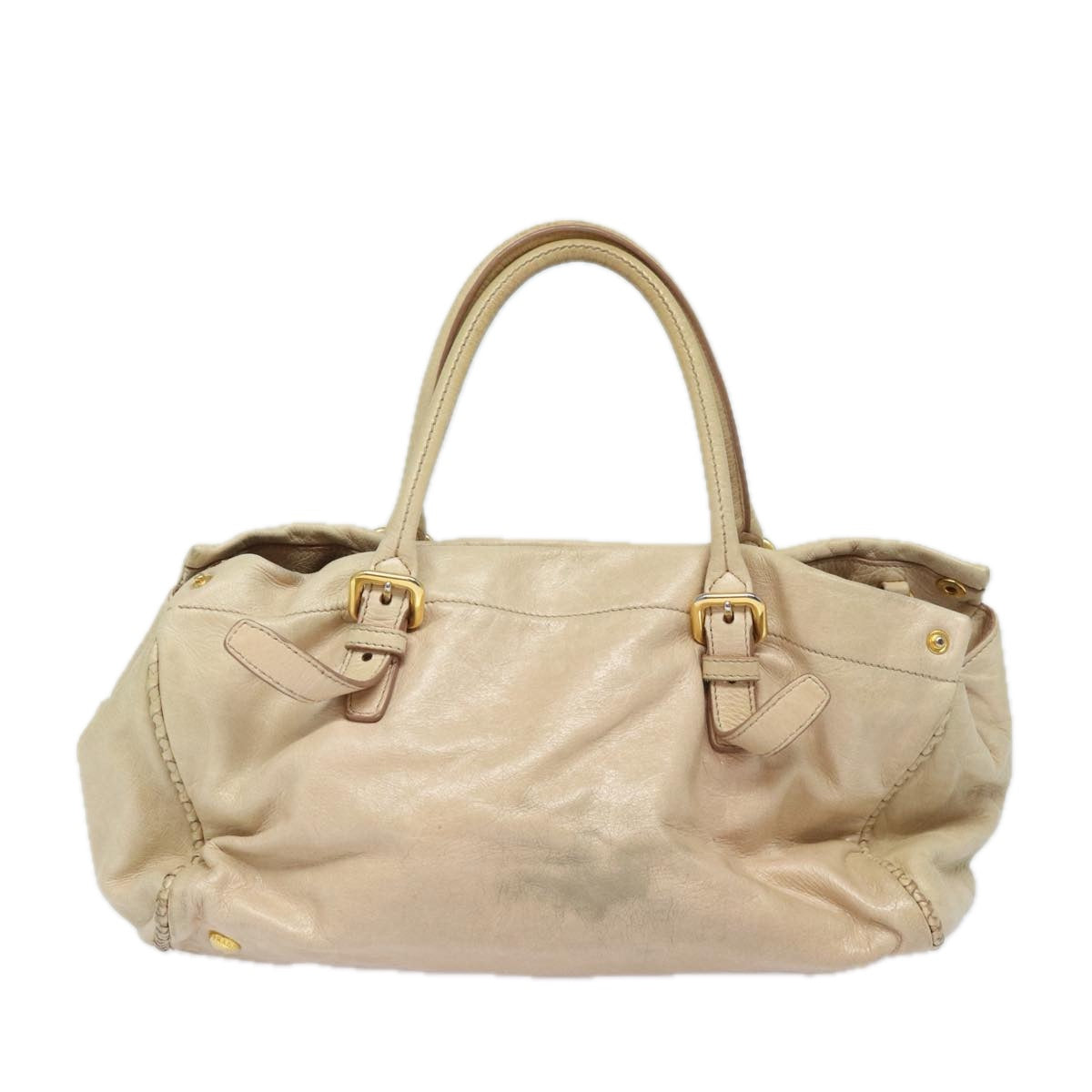 PRADA Shoulder Bag Leather 2way Beige  mr188