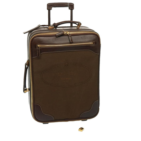 PRADA suitcase Canvas Brown  mr228