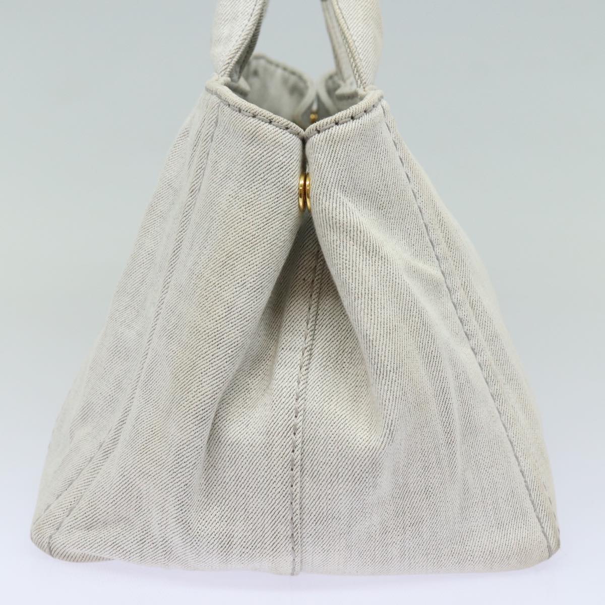 PRADA Canapa MM Hand Bag Canvas 2way Gray  mr284