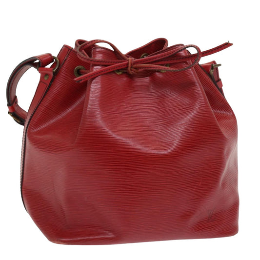 LOUIS VUITTON Epi Petit Noe Shoulder Bag Red M44107 LV mr357