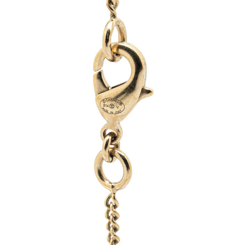 Chanel Coco Mark Necklace Gold Black