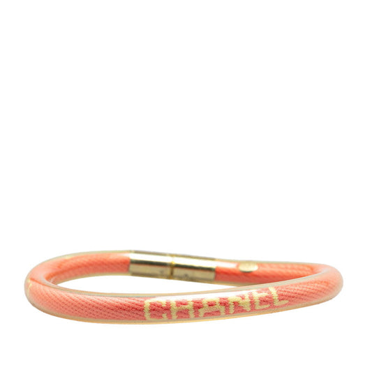 Chanel Pink Gold Vinyl Metal Bracelet