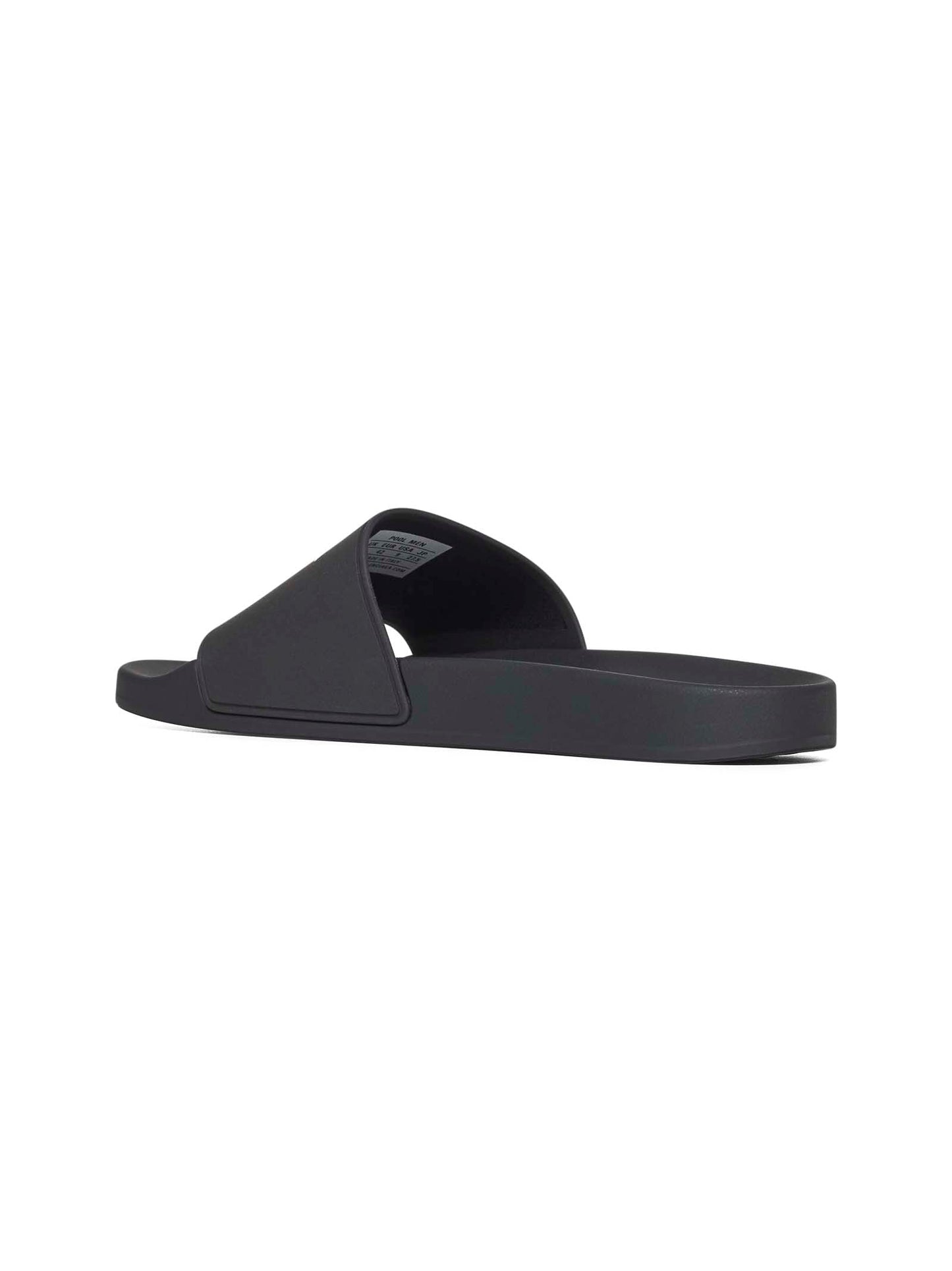 Balenciaga Men Black Rubber Slide Pool Sandals