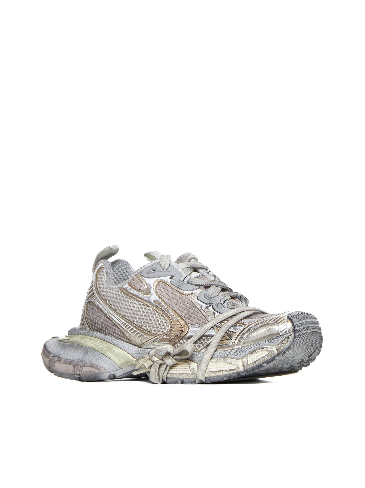 Balenciaga Women 3Xl Mesh And Faux Leather Sneakers