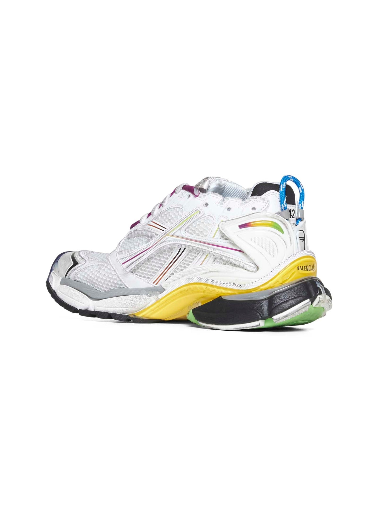 Balenciaga Men White Gradient Runner Sneakers
