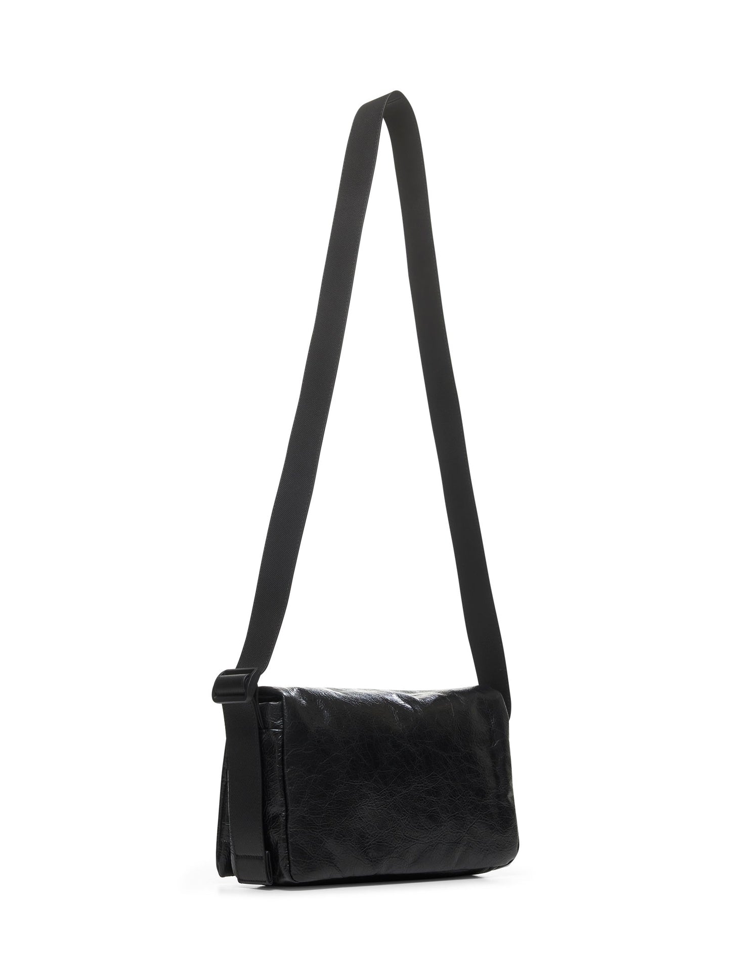 Balenciaga Men Black Monaco Flap Messenger S Bag