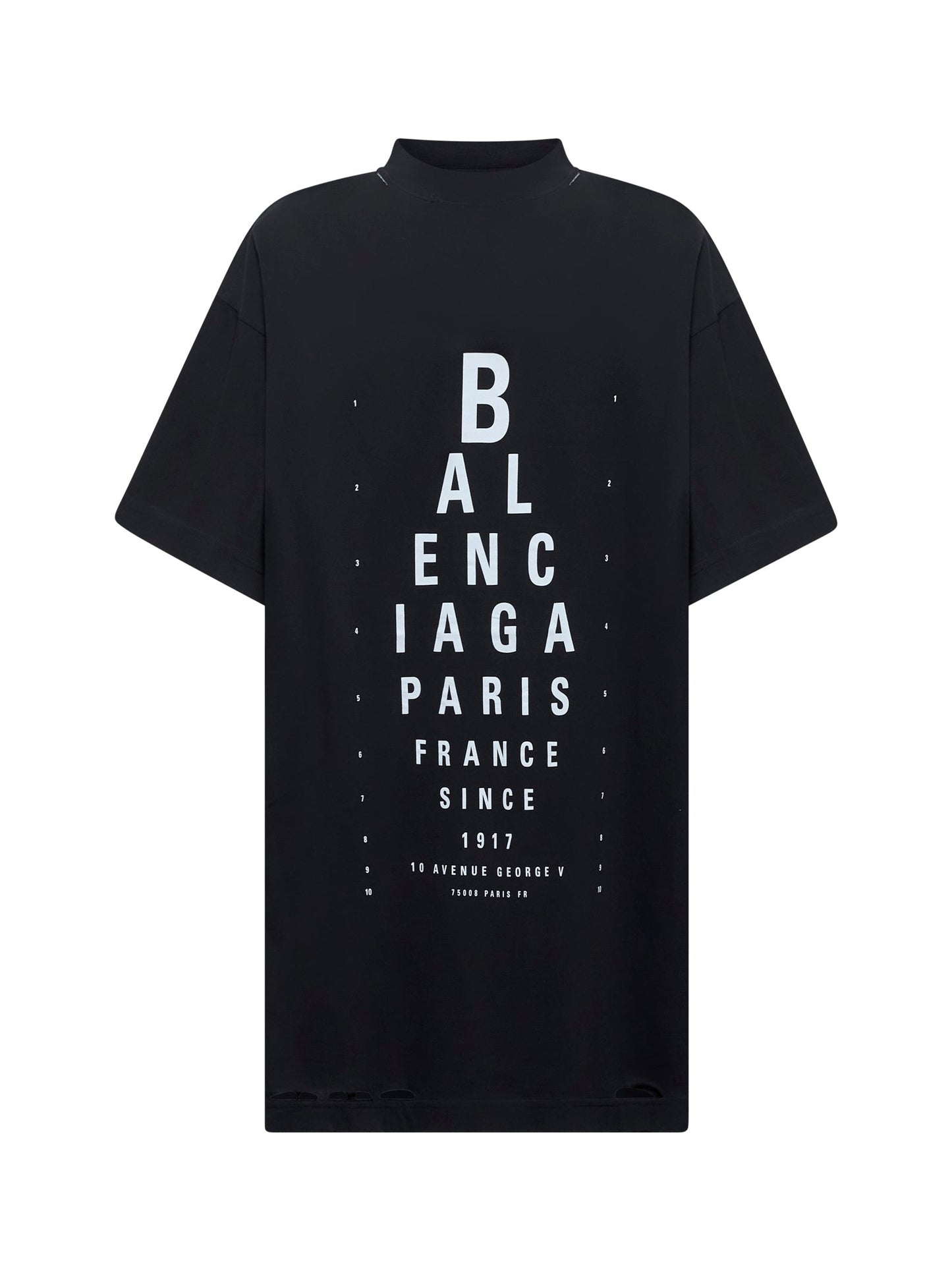 Balenciaga Women Black Optical Oversize T-Shirt