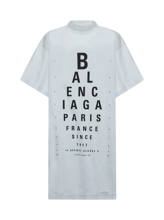 Balenciaga Women Dirty White Optical Oversize T-Shirt