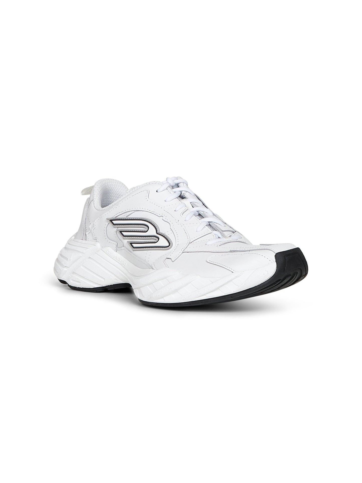 Balenciaga Men White Cowskin And Polyester Monday Shoe Sneakers
