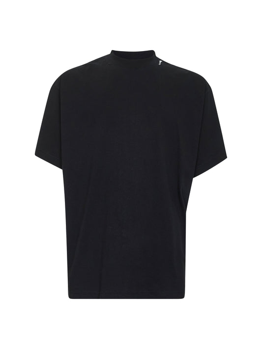 Balenciaga Men Black Security Tape Logo Oversize T-Shirt