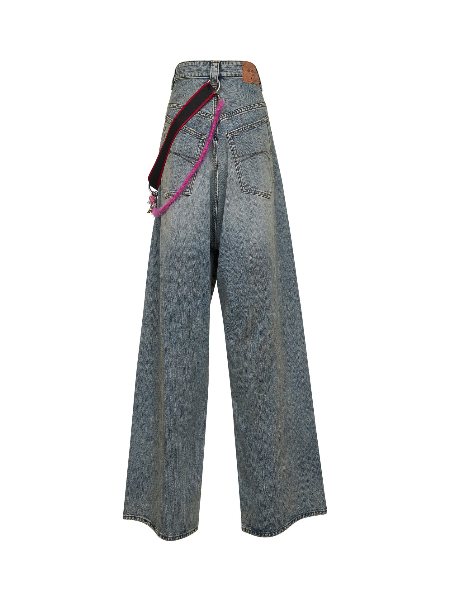 Balenciaga Women Blue Denim Charms Baggy Jeans