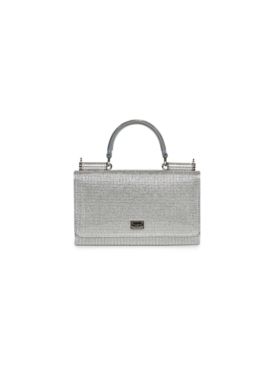 Dolce & Gabbana Women Silver Phone Bag With Shoulder Strap