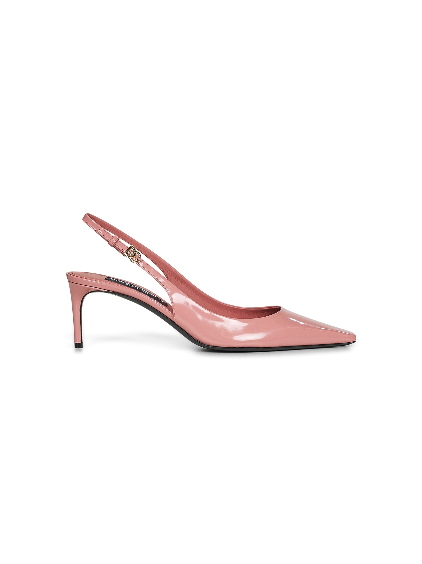 Dolce & Gabbana Women Pink Polished Calfskin Mum Slingback Pumps