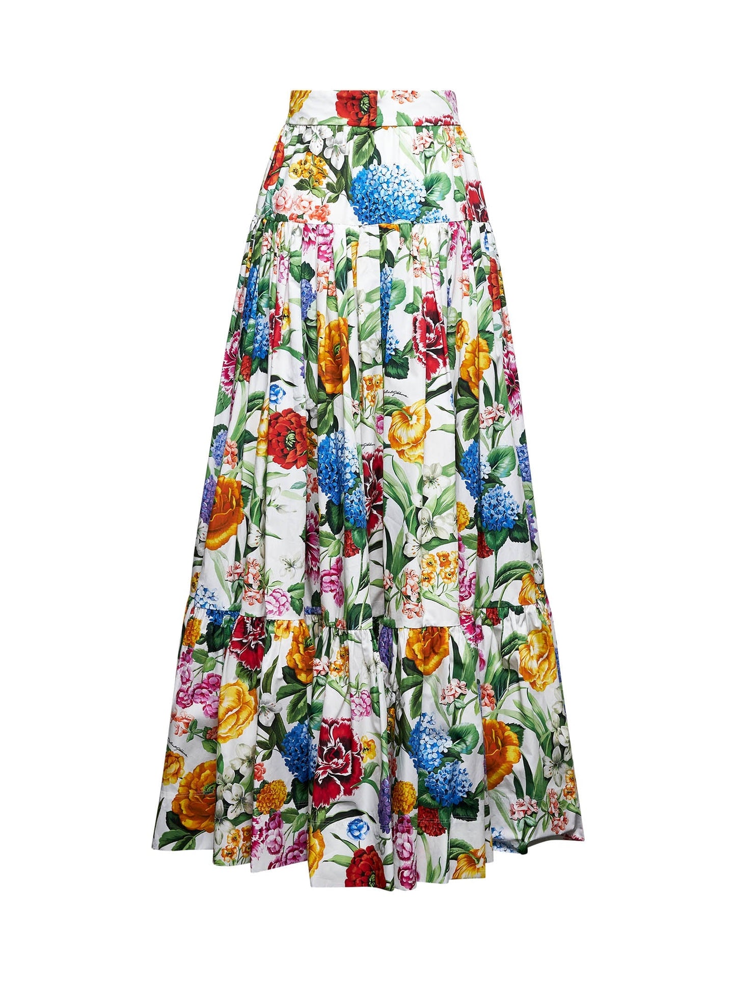 Dolce & Gabbana Women Floral Print Long Flounced Skirt