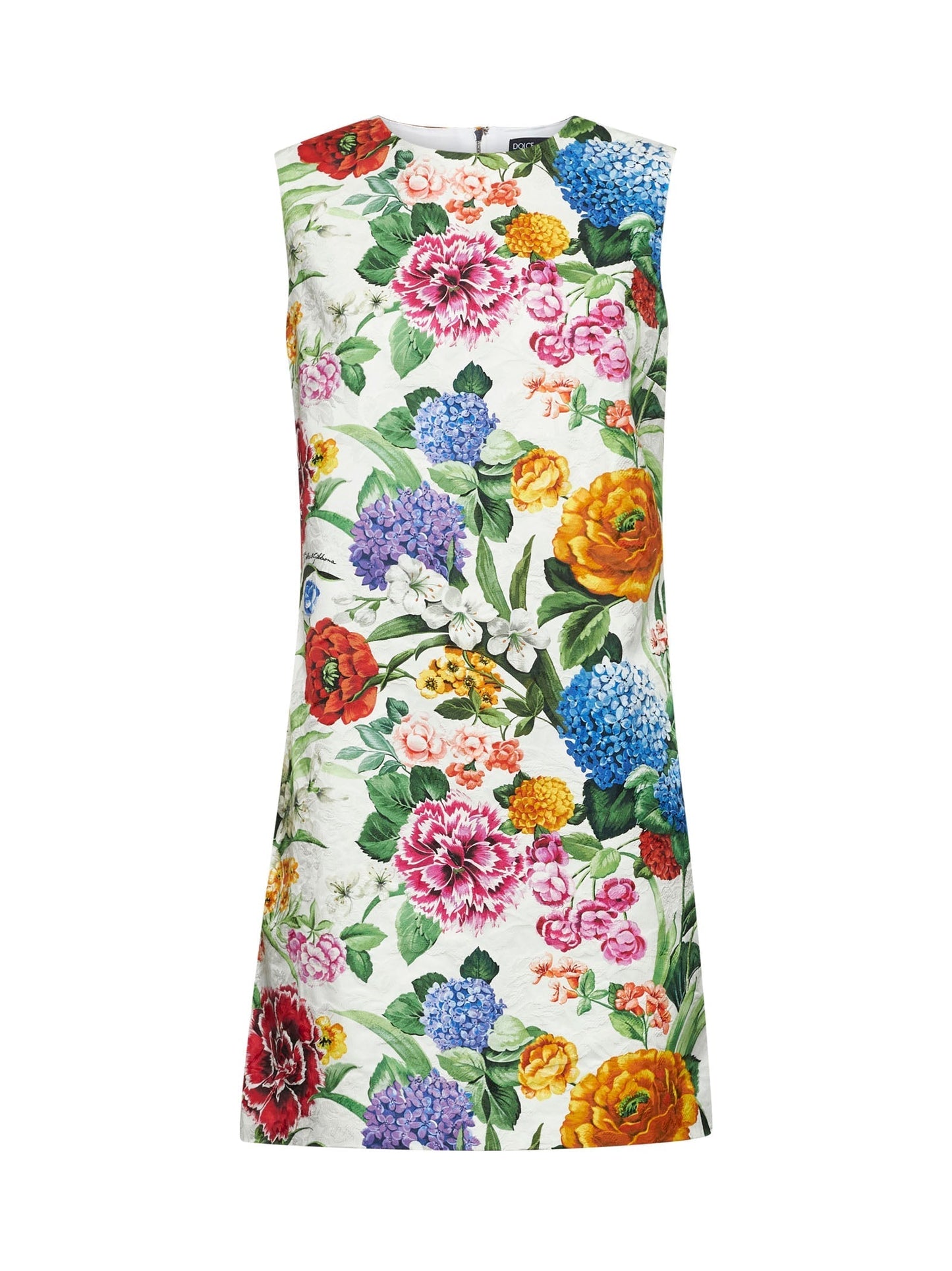 Dolce & Gabbana Women Floral Print Jacquard Cotton Short Dress