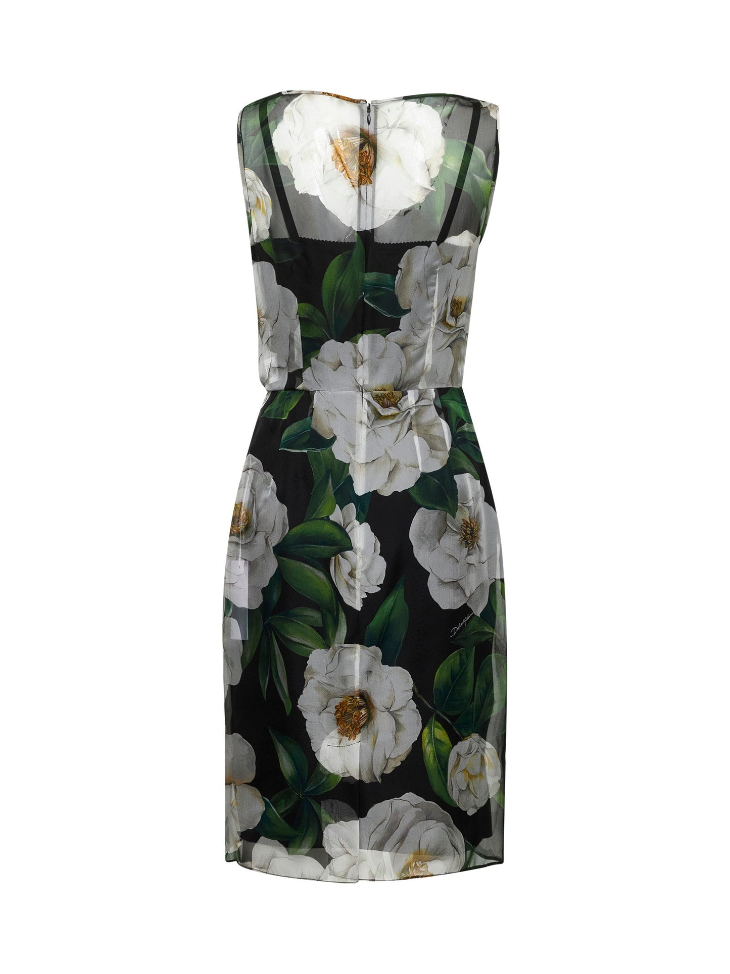 Dolce & Gabbana Women Gardenia Print Silk Chiffon Sheath Dress