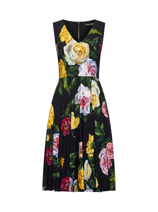 Dolce & Gabbana Women Peony And Rose Print Calf-Lenght Dress