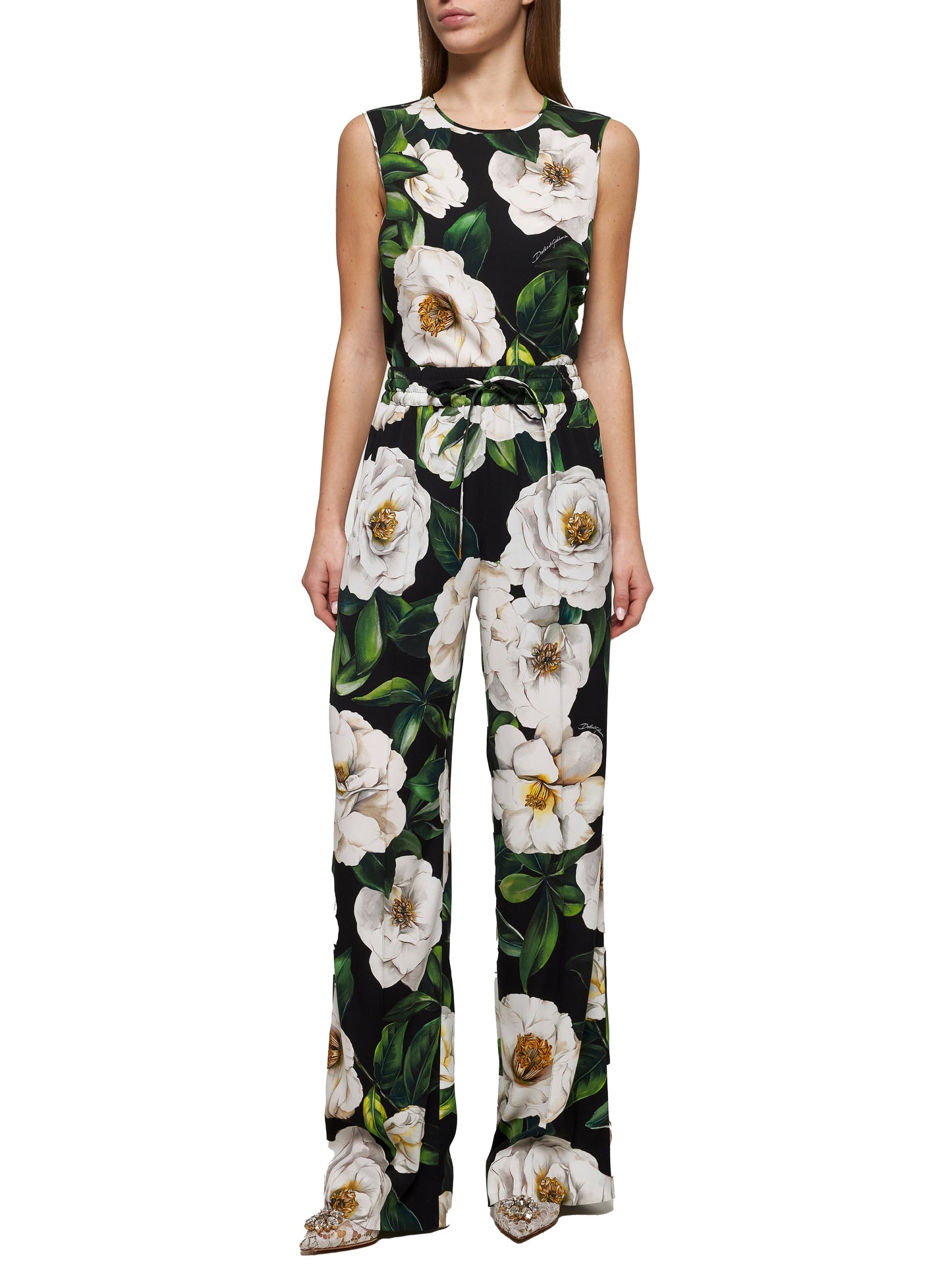 Dolce & Gabbana Women Gardenia Print Sleeveless Top
