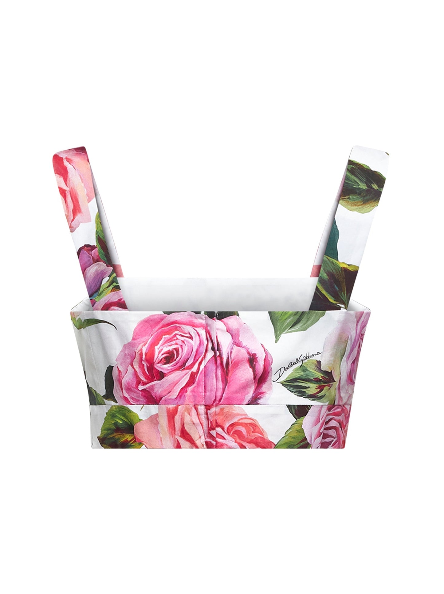 Dolce & Gabbana Women Rose Print Cotton Top