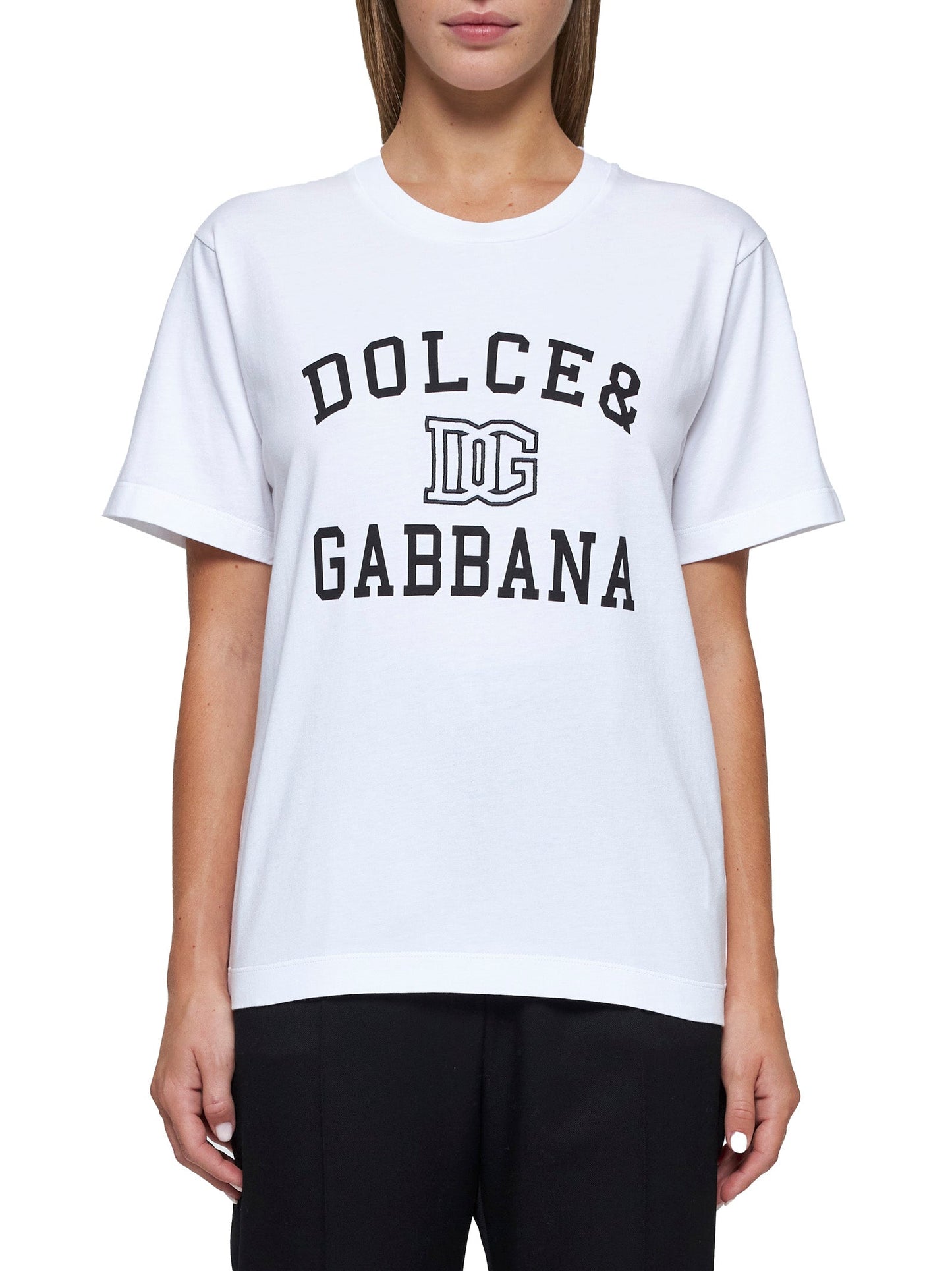 Dolce & Gabbana Women Logo Cotton T-Shirt