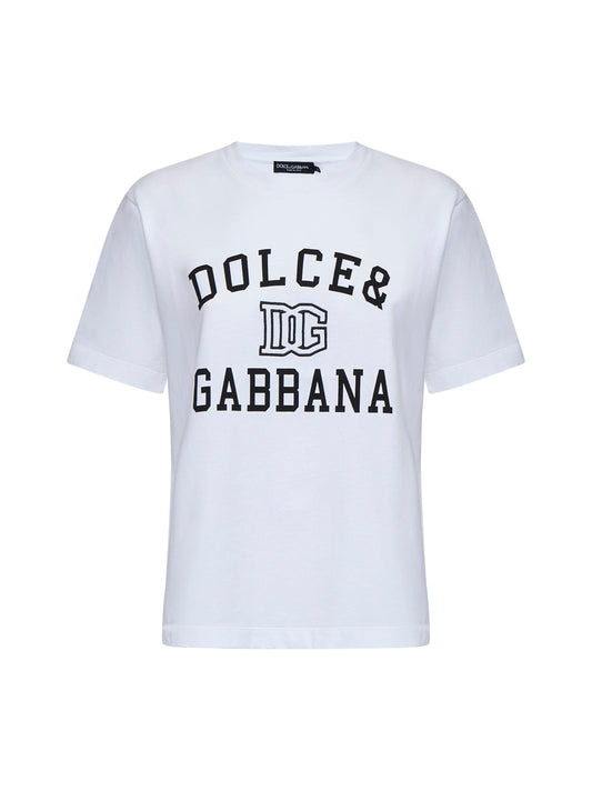 Dolce & Gabbana Women Logo Cotton T-Shirt