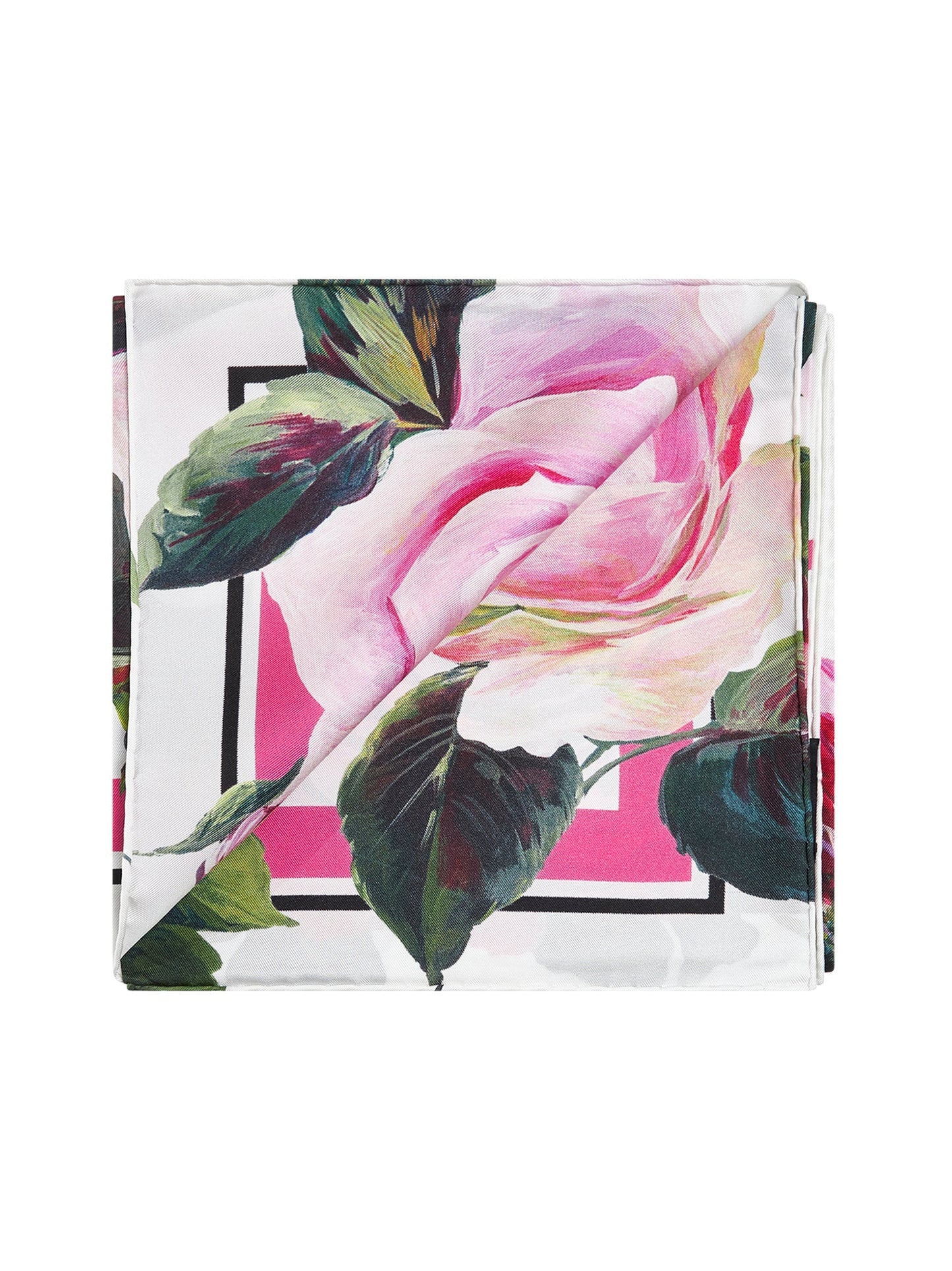 Dolce & Gabbana Women Rose Print Silk Twill Scarf