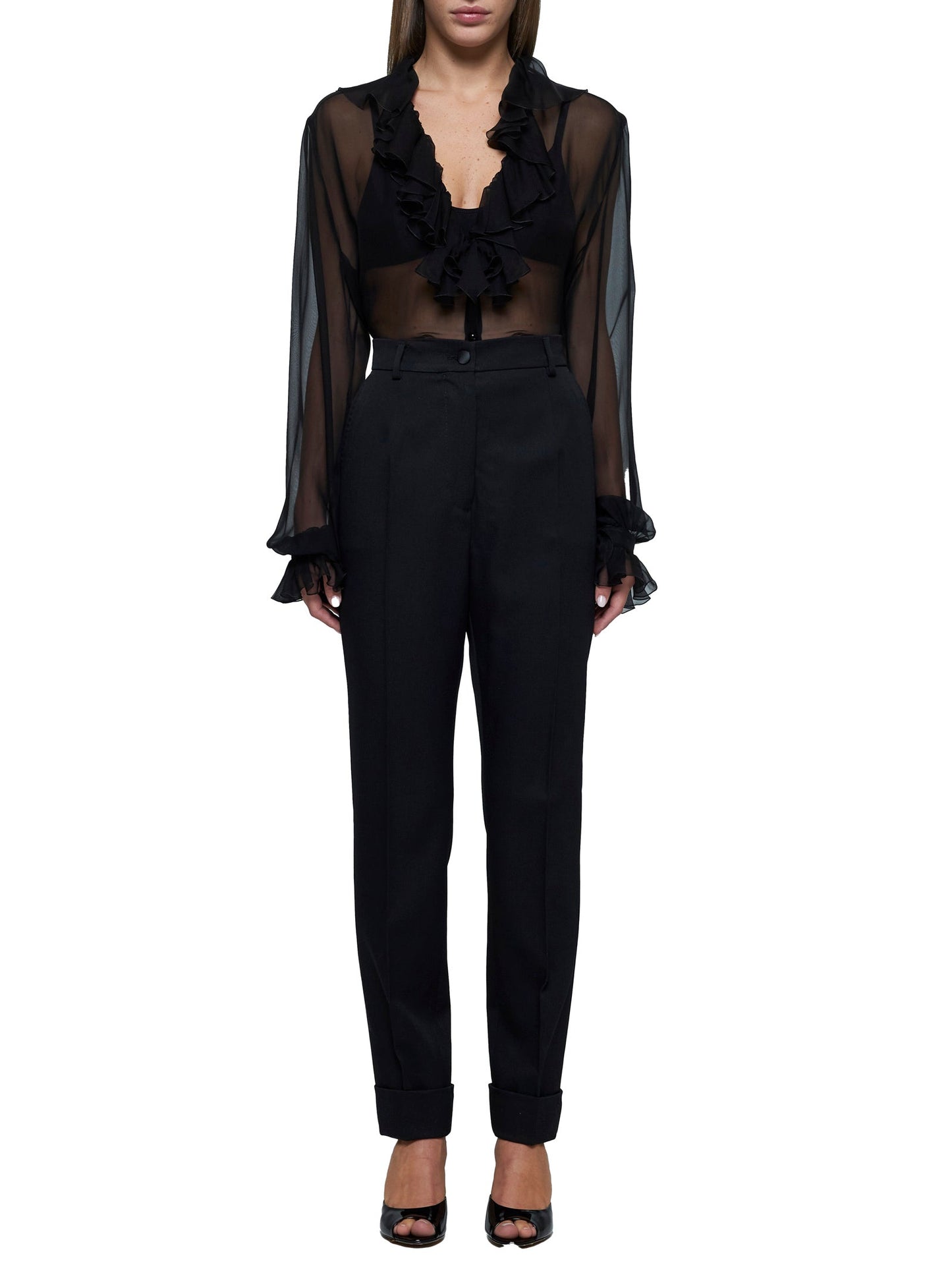 Dolce & Gabbana Women Slim-Fit Wool Trousers