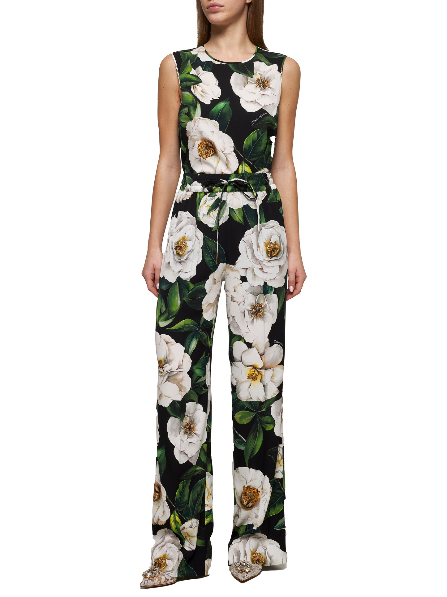 Dolce & Gabbana Women Gardenia Print Pajama Trousers