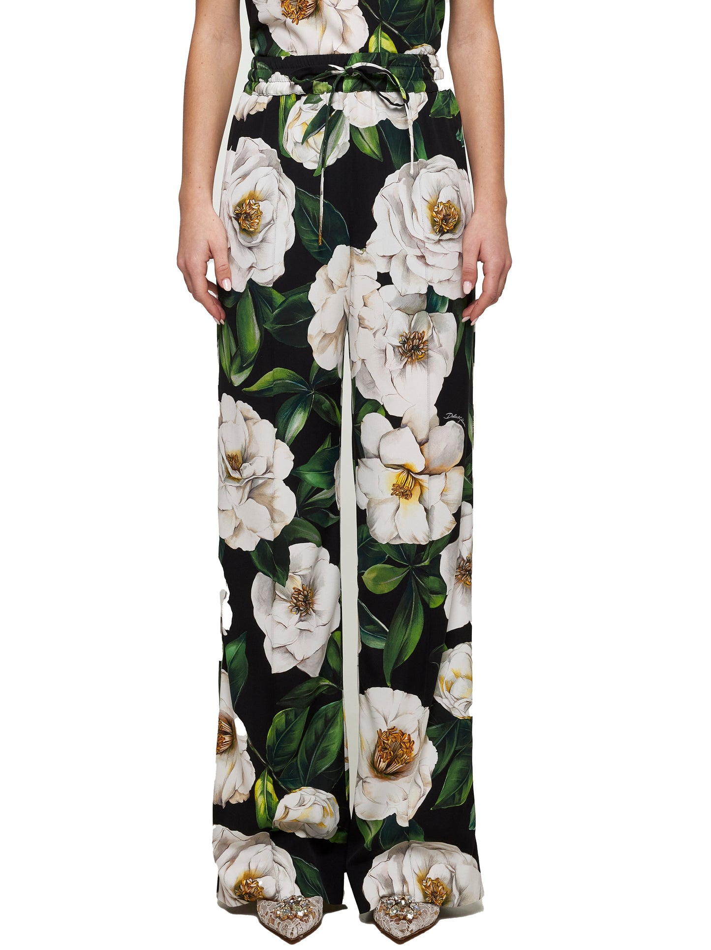 Dolce & Gabbana Women Gardenia Print Pajama Trousers