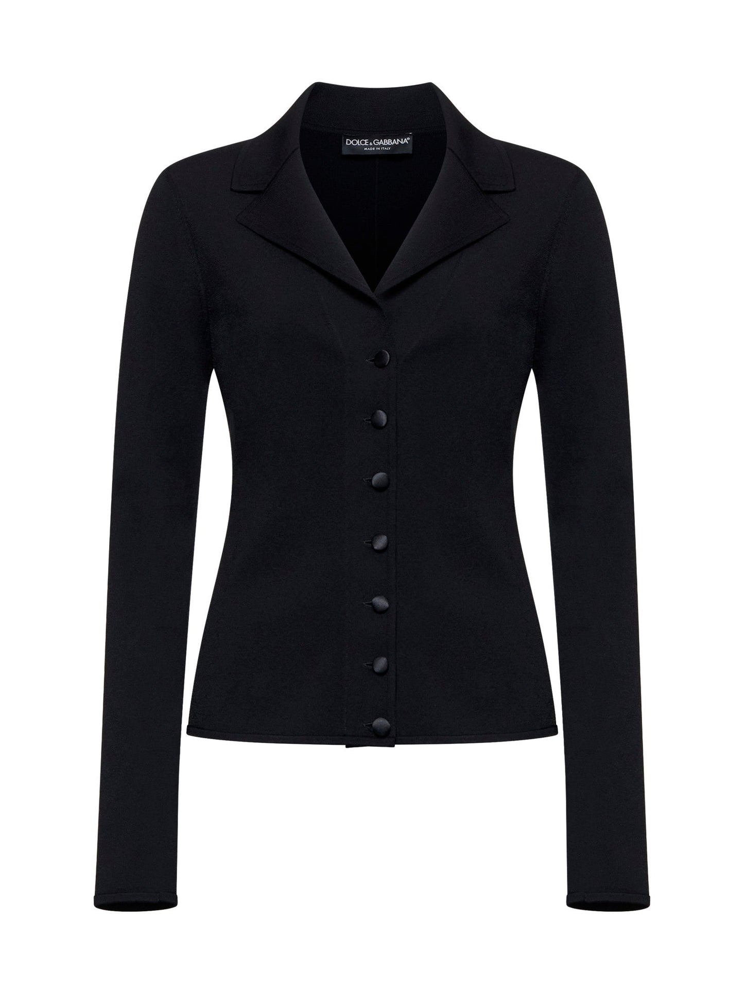 Dolce & Gabbana Women Black Knit Logo Jacket