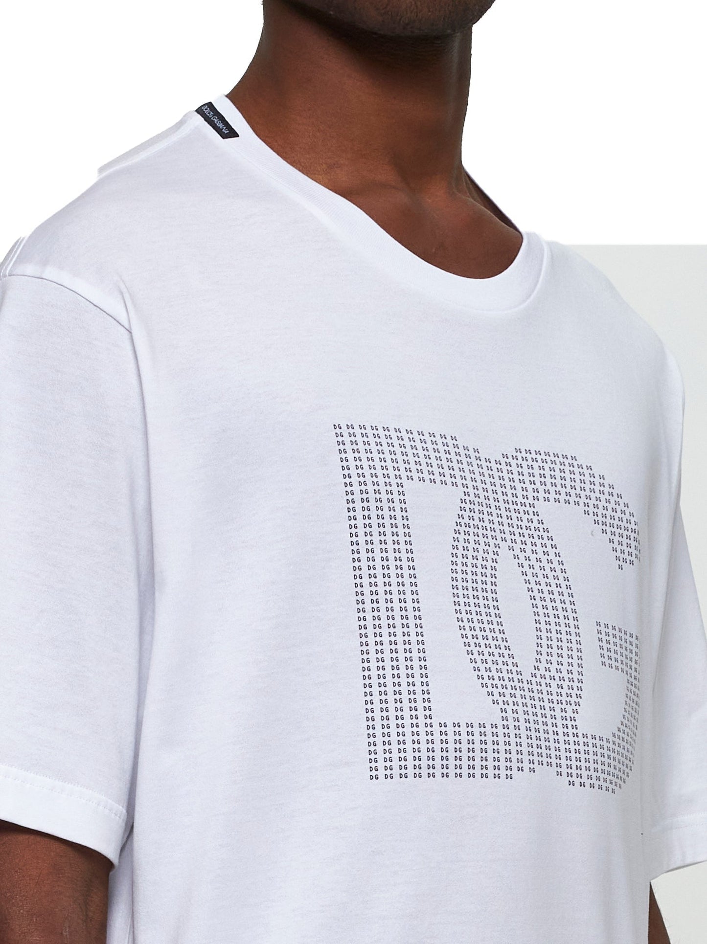 Dolce & Gabbana Men White Jersey Logo T-Shirt