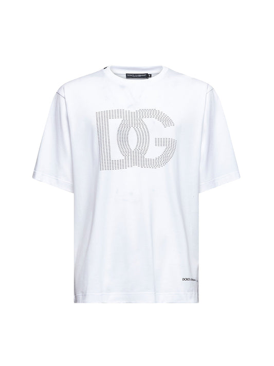 Dolce & Gabbana Men White Jersey Logo T-Shirt